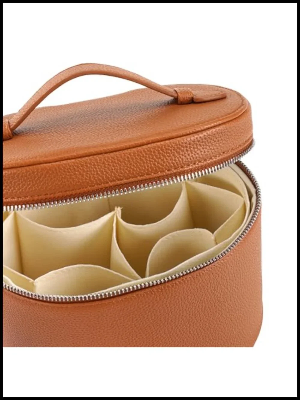 PU Leather Makeup Bag with Removable Divider Travel Toiletry Organizer